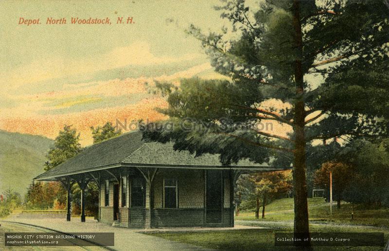 Postcard: Depot. North Woodstock, N.H.